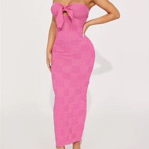 Pink body on maxi dress
